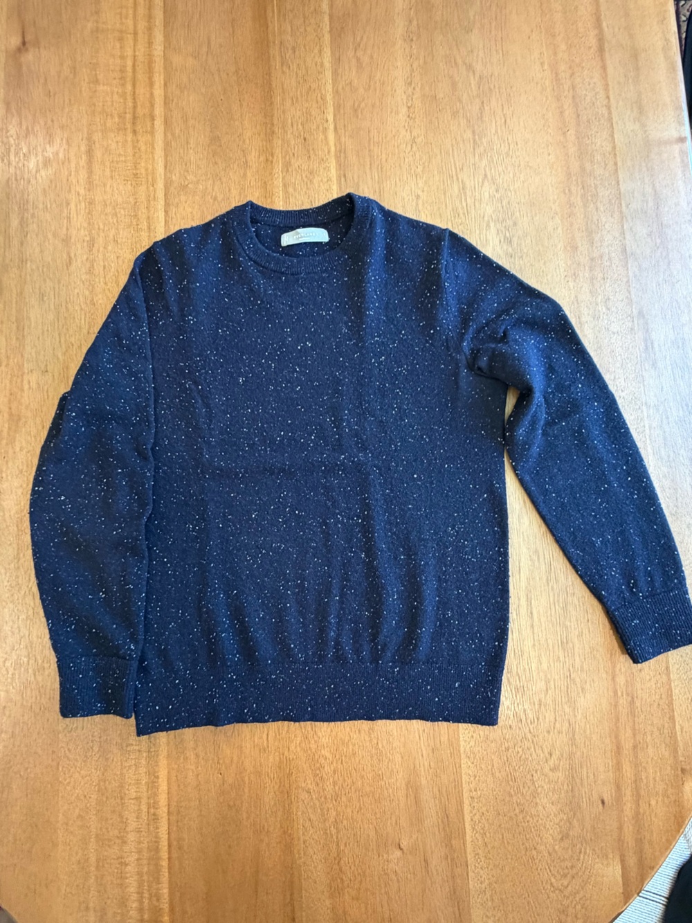 Everlane Navy Speckled Cashmere Crewneck Sweater